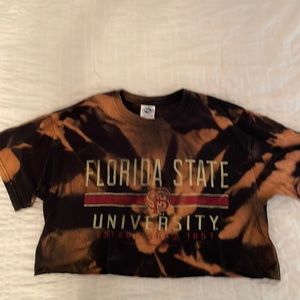 Custom Tie Dye Florida State University cropped T-Shirt